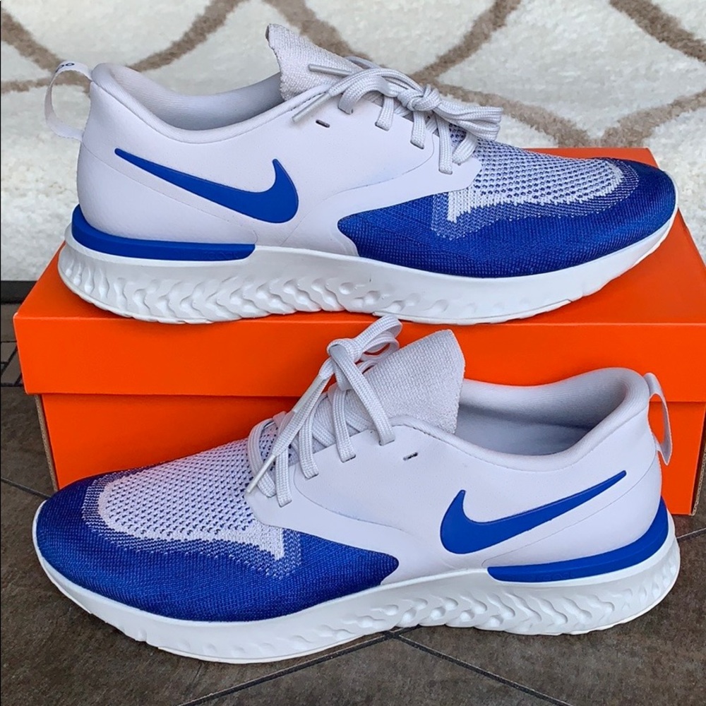 •NIKE ODYSSEY REACT 2 FLYKNIT VAST GREY/GAME ROYAL - Picture 16 of 16